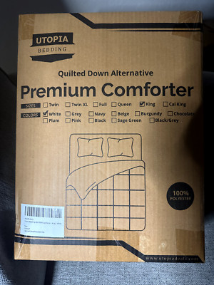 Utopia Bedding Quilted Down Alternative Premium Comforter King Size (White) New