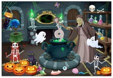 1000 pc Halloween Jigsaw Puzzle Mystery Witch Cute Spooky Design