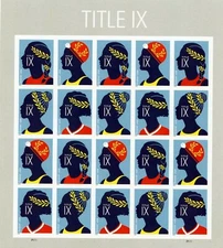 NDC 2022 TITLE IX, CIVIL RIGHTS LAW #5671c MINT IMPERF PANE, NO DIE CUTS, VF