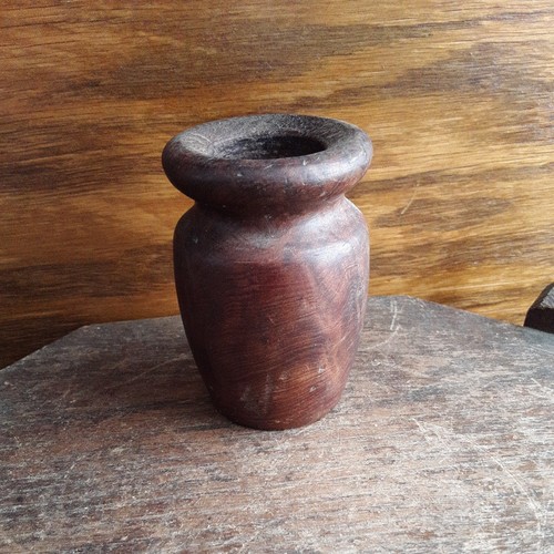 Vintage Wooden Miniature Vase Barrel Burl Wood ? 2.75" tall 1.75" wide Unmarked - Picture 4 of 24
