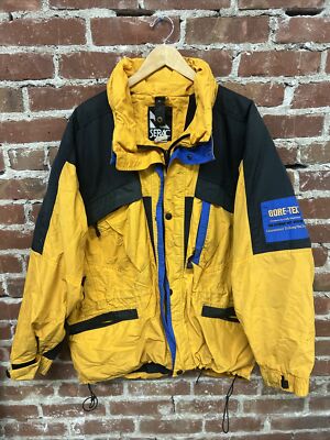Serac Vintage Goretex Men’s Jacket Large Ski Snowboard Black And Yellow 