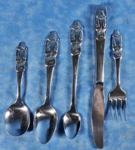 Oneida Stainless PADDINGTON BEAR Children’s Vintage Silverware Set Of 5 Pieces