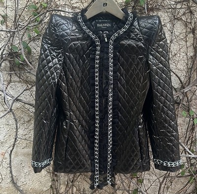 balmain quilted leather jacket