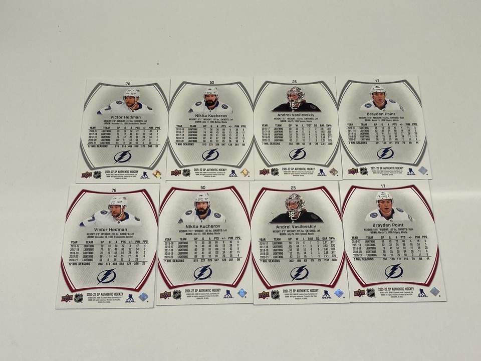202122 SP AUTHENTIC TAMPA BAY LIGHTNING BASE SET, LIMITED RED BASE SET eBay