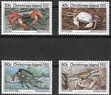 Timbres Faune marine Crabes Christmas 206/209 ** (73236FB)