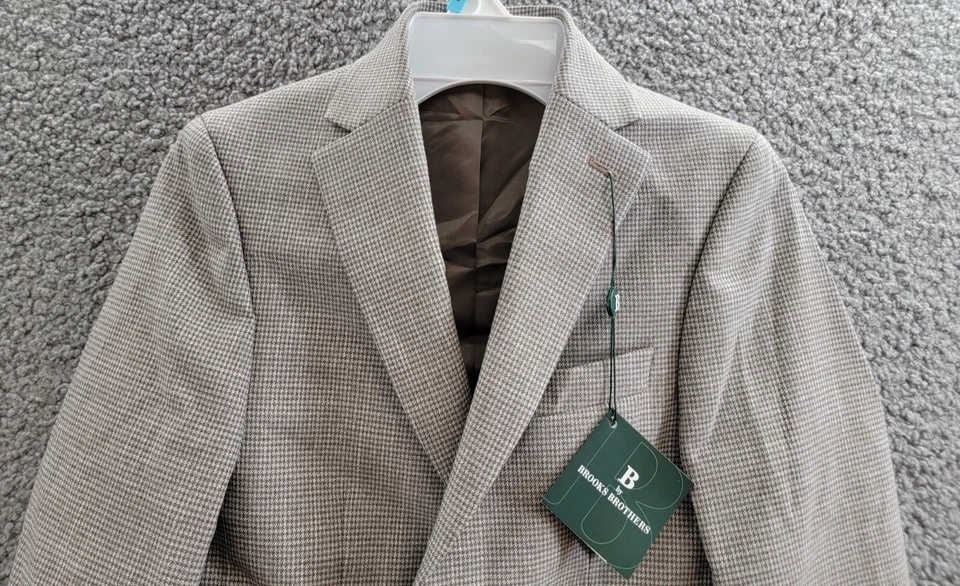 Chaqueta elástica clásica B by Brooks Brothers Big Boys 8R marrón/crema muesca solapa Foto 3 de 4