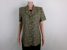 I.d.f. Button Up Short Sleeve Jacket Size: 12 Black/tan Design