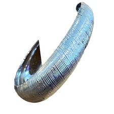 Large Silver tone Textured Hoop Pierced Earrings