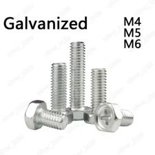 Galvanized Steel Hexagon Bolts With Cross Recess on Head M4 M5 M6