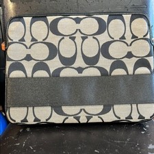 Coach Laptop/Ipad Tech Sleeve Pouch Padded Brown/Khaki C Logo 11"W x 8"T