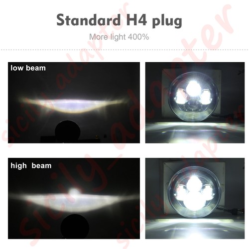 Faro LED 7" + Luces de paso de 4,5" para Harley Davidson Electra Glide Classic - Imagen 6 de 12