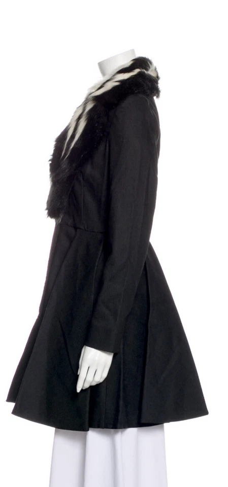5.8K New Prada Miu Miu Real Fur Black Zebra Coat 2 4 38 40 Jacket Gift Bag S M - Image 2 of 4