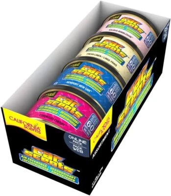 CALIFORNIA SCENTS Paquete de 4 ambientador perfumado California estilo lata vehículo coche diferentes aromas