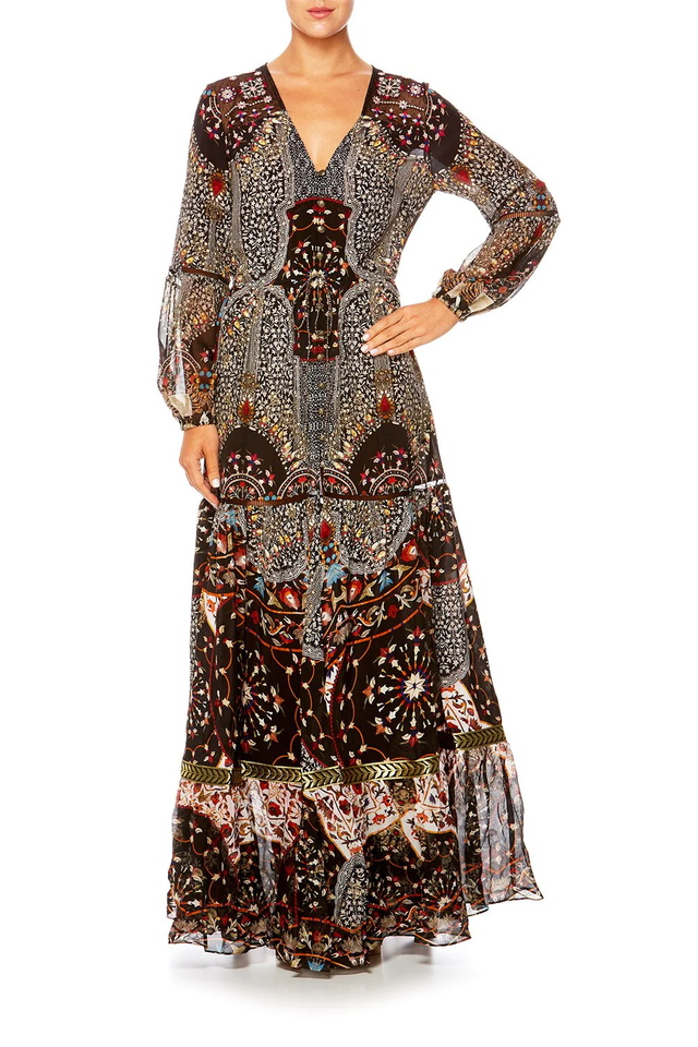 NEW 1800 CAMILLA CHAMBER OF REFLECTIONS PEASANT MAXI DRESS SILK . eBay