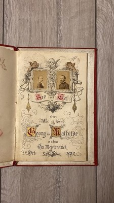 1882 Rare Vintage Original German Wedding Photo Book Wedding Album