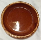 VTG Hull Pottery 9.25" Brown Drip Glaze Pie Plate