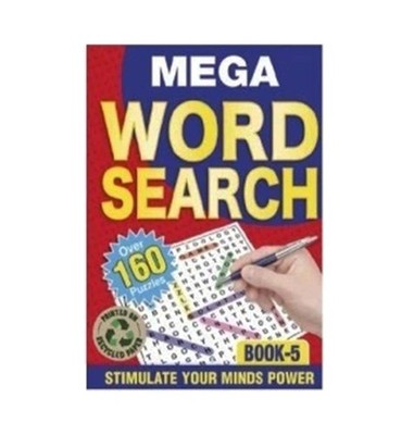 A5 Word Search Book - 160 Mega Puzzles Trivia Adults Kids Wordsearch BOOK 5