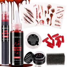 Halloween Fake Blood SFX Makeup Kit Fake Blood Spray, Dripping Blood, Coagulat
