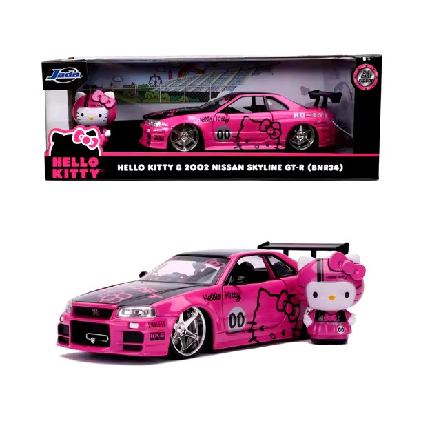 Hello Kitty Car Model Toy Anime Figure Sanrio Cat 1:24 Scale Pink