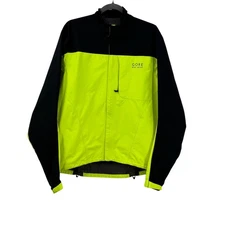 Gore Bike Wear Windstopper Cycling Jacket Mens L Gore-Tex Neon Black Hi Vis READ
