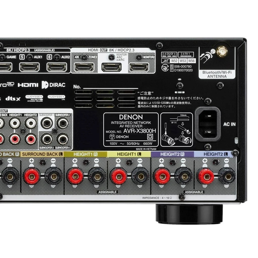 Denon AVR-X3800H 9.4 Channel AV Surround Receiver 8K Ultra HD