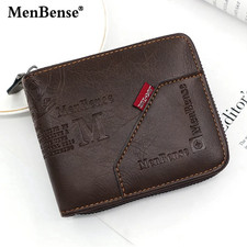 1pc Men Zipper Wallet PU Leather Short Card H...