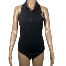 Abercrombie Fitch Soft AF Ribbed Bodysuit Collared Women's Large