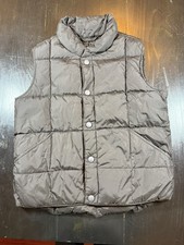 Lands End Kids Down Puffer Vest Size Medium 5-6 Chocolate brown Scent Free EUC