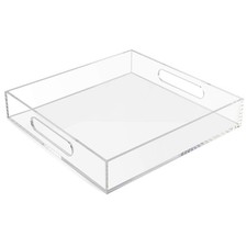 Acrylic Serving Tray, Clear Decorative Serving Trays with Handles for Kitchen...