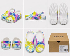 Crocs Classic Platform Tie-Dye Graphic Clog Multicolor Slip-On US 10 New