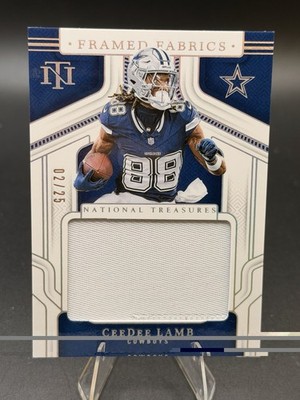2024 Panini National Treasures CeeDee Lamb Cowboys Framed Fabric #FF-CLB /25