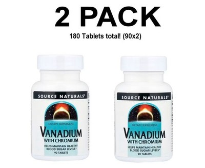 Source Naturals, Vanadium with Chromium, 2 PACK, 90 Tablets each (180 total)