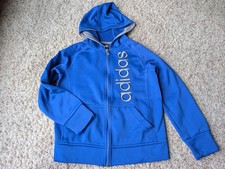 Adidas Blue Zip Up Hoodie Sweatshirt Youth size Small 8