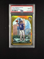 2024 Panini Donruss Optic J.J. McCarthy Gold Downtown /10 PSA 10 #11
