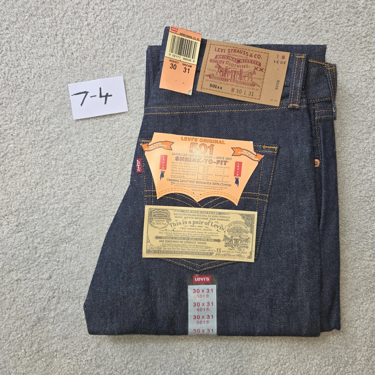 Vintage Levis 501 Shrink To Fit In Men's Jeans for sale | eBay