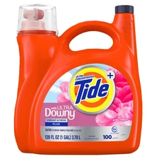 Tide Plus with Ultra Downy Liquid Laundry Detergent, April Fresh, 128 fl oz
