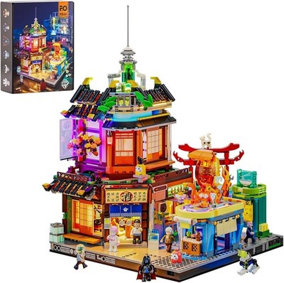 FUNWHOLE Cyberpunk Japanese-Izakaya Lighting-Building-Bricks Set - Cyberpunk Neo