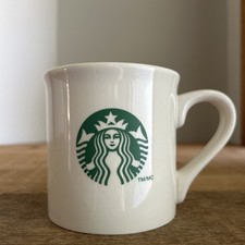 STARBUCKS 2013 Ceramic Coffee Mug Cup Green Siren Mermaid Logo Made in USA 14oz