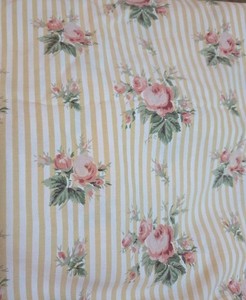 Ralph Lauren Sophie Brooke  Floral Yellow Stripe Ruffle  Sheet Set Complete FULL