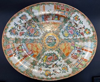 Chinese Export Familia Rose Medallion 13 3/4" Oval Platter Very Good Condition