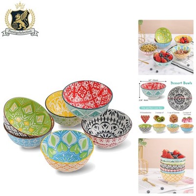 Charming 4.75 Inch Porcelain Bowls - Ideal for Snacks, Cereal & Desserts