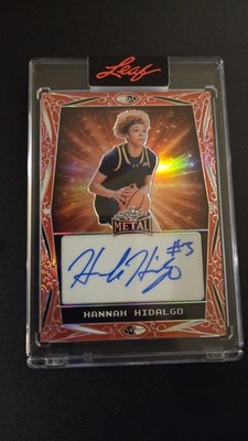 2025 LEAF METAL AUTHENTICS HANNAH HIDALGO ON CARD AUTO  CARD 98/199 Notre Dame