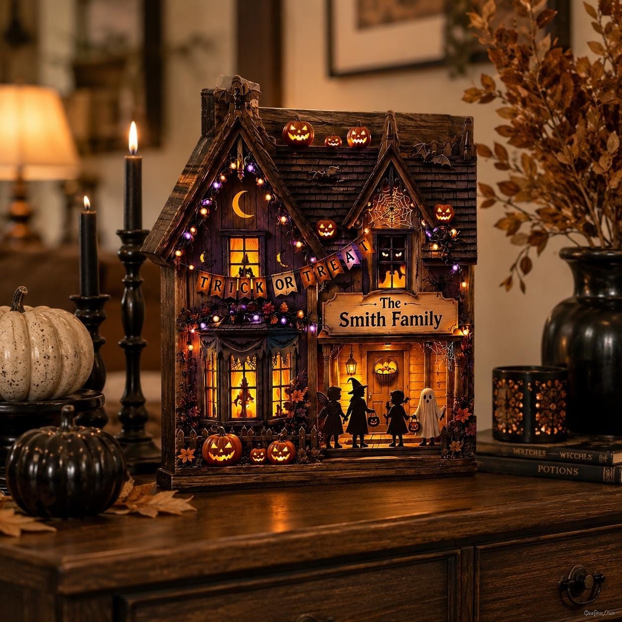 Blocco in Legno Personalizzato Halloween foto 2