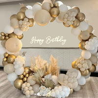 Weiß Gold Luftballons Girlande, 124 StüCk Sand Weiß Gold Ballon Girlande Mit Nud