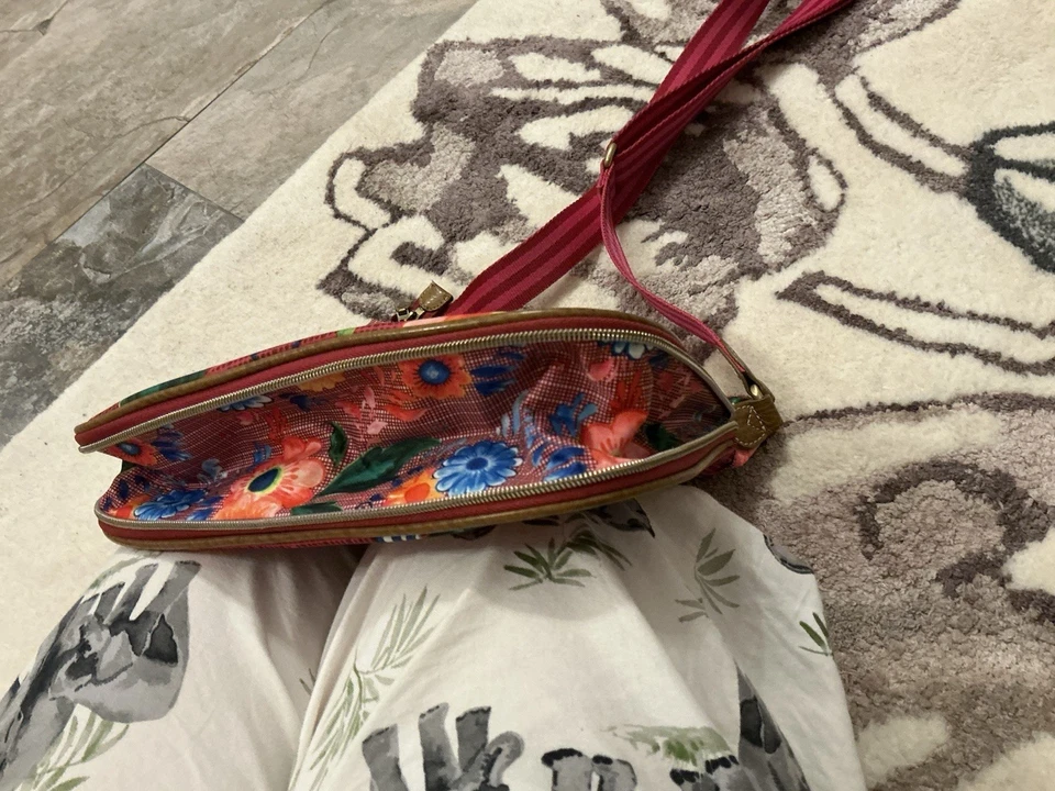 Vintage Oilily Cross Body Pink / Red Patterned Bag - Image 3 of 4