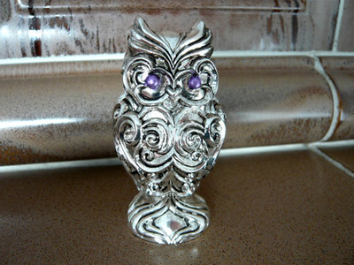 Eule Franklin Mint Metall  Art Nouveau Ausgabe 1991 mit Zertifikat