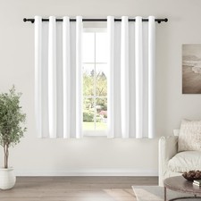 100 Blackout Pure White Solid Curtains 63 Inches Long 2 Panels for Bedroom