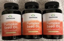 Swanson Pumpkin Seed Oil 1000 mg 300 Sgels Heart Brain Prostate Health  Bonus