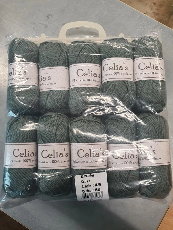 Lot 10 Pelotes de Laine Celia's Vert Foncé - Photo 1/1