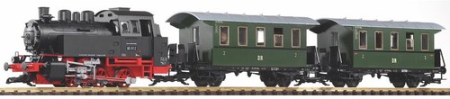 Piko 38125 Deutsche Reichsbahn BR80 G Gauge Steam Passenger Starter Train Set | Condition: New